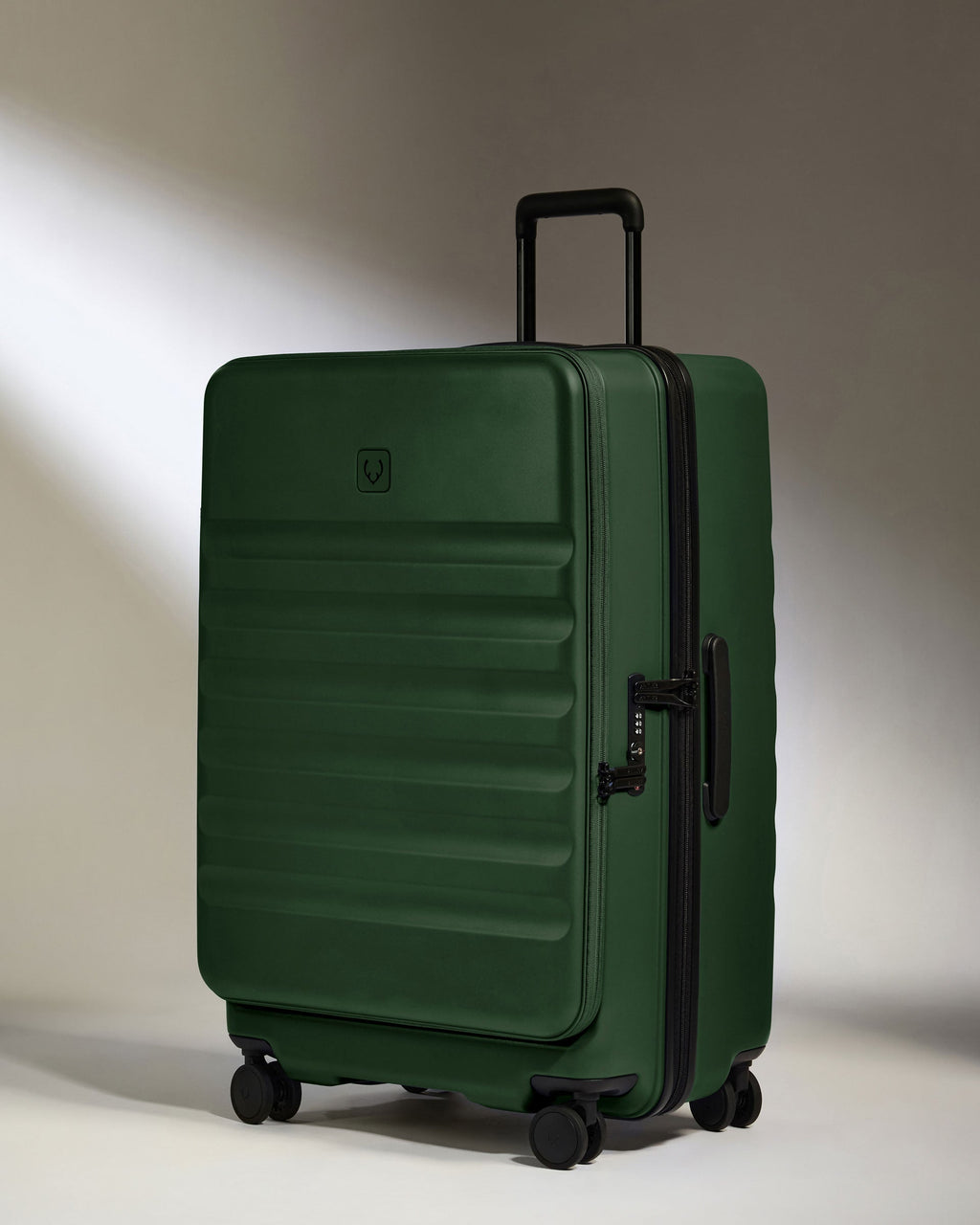 Dual Opening Suitcase Set in Antler Green - Icon Stripe