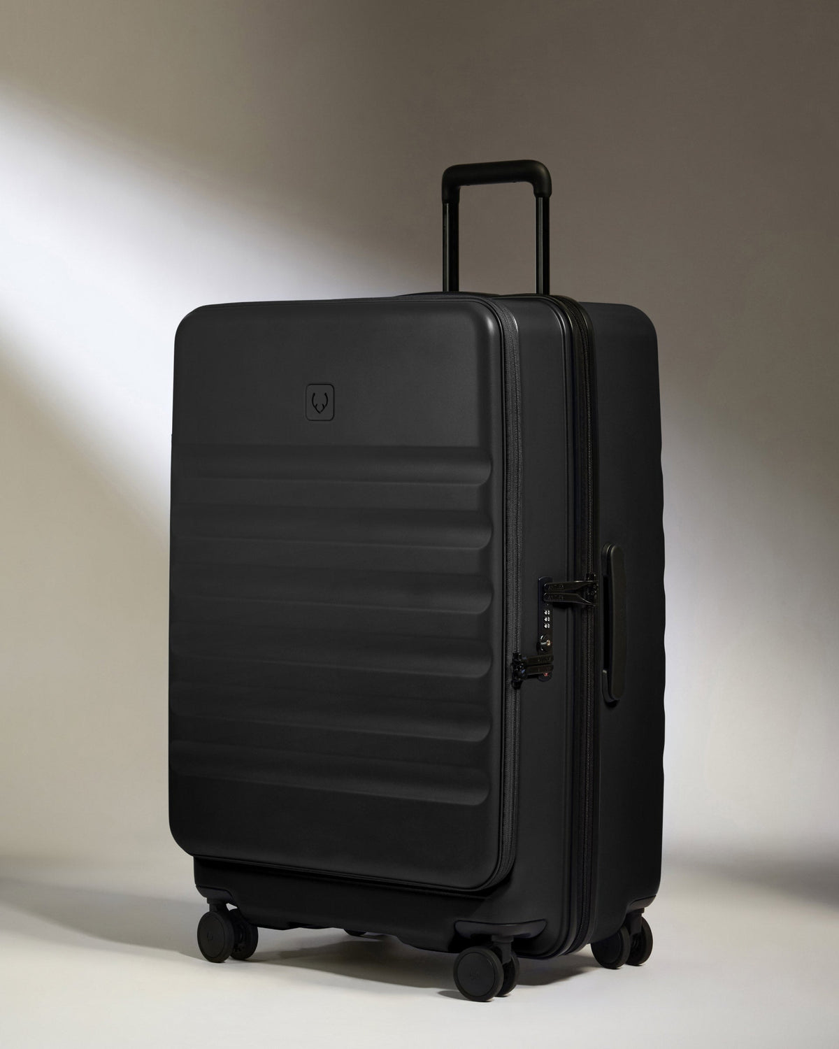 Dual Opening Suitcase Set in Black - Icon Stripe