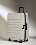 Dual Opening Large Suitcase in Taupe - Icon Stripe