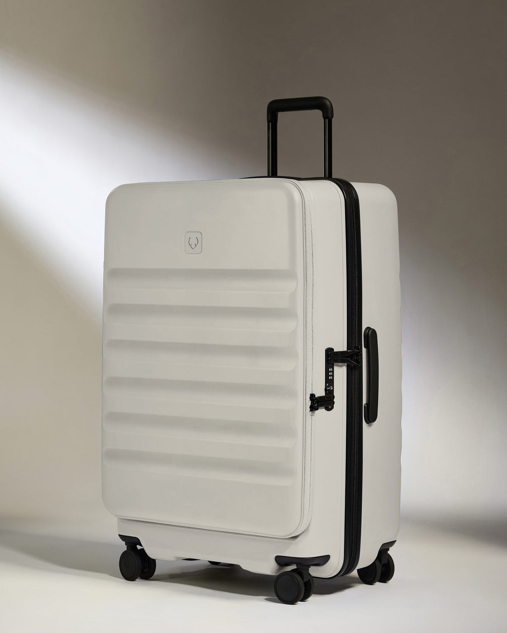 Dual Opening Suitcase Set in Taupe - Icon Stripe