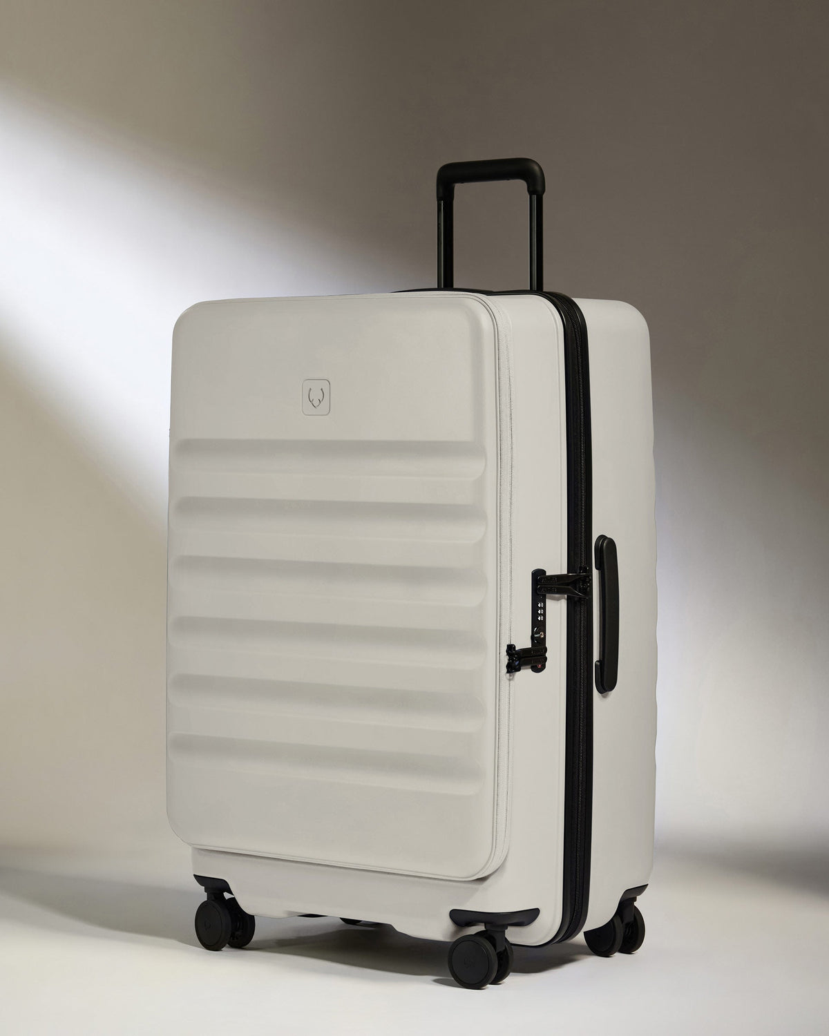 Dual Opening Suitcase Set in Taupe - Icon Stripe