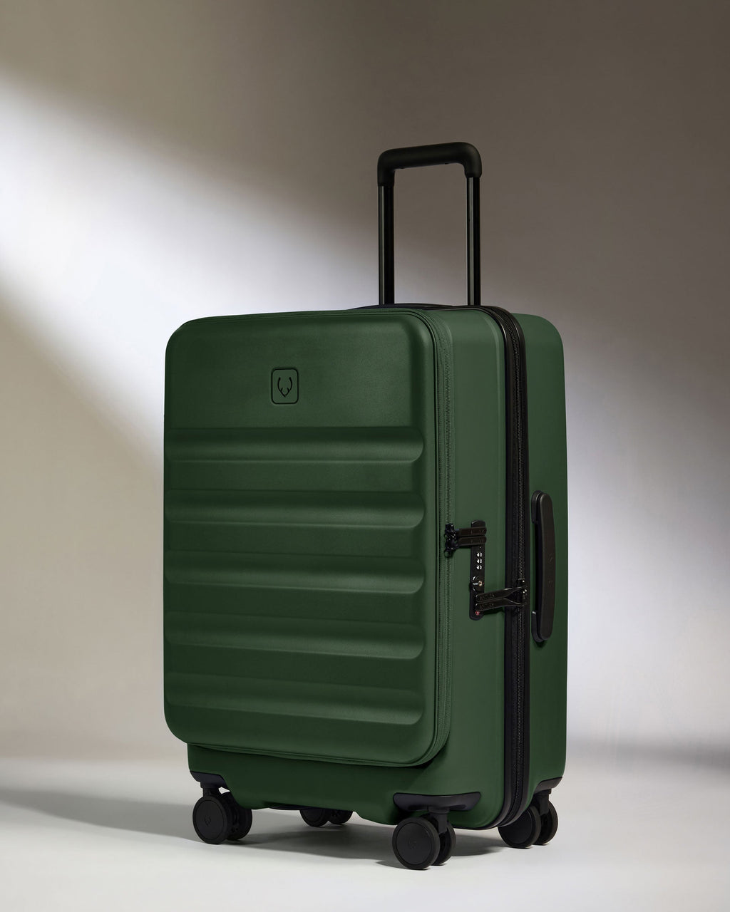Dual Opening Suitcase Set in Antler Green - Icon Stripe
