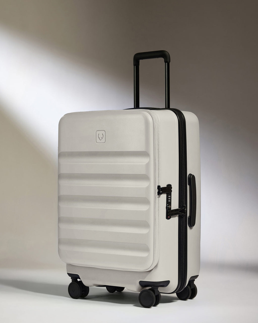 Dual Opening Suitcase Set in Taupe - Icon Stripe