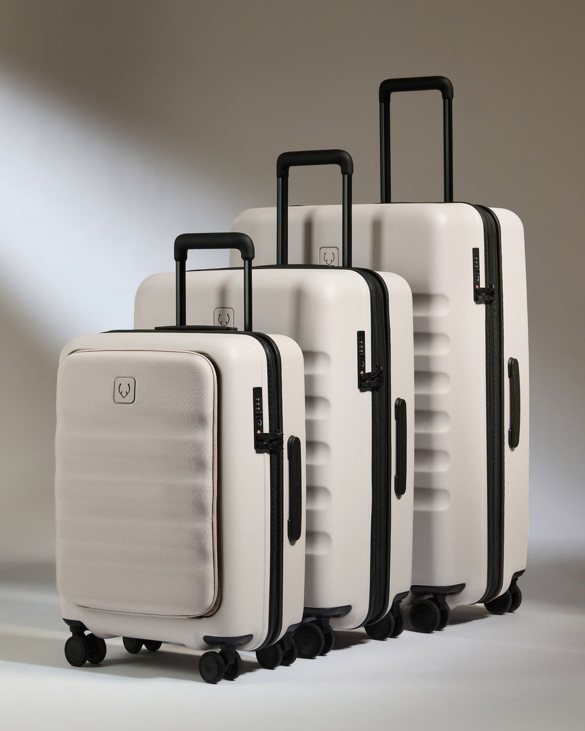 Cabin with Pocket Suitcase Set in Taupe - Icon Stripe