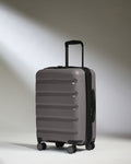 Expandable Cabin Suitcase in Gloss Gull Grey - Logo Stripe