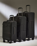 Lightest Suitcase Set in Black - Soft Stripe 2.0