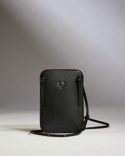 Crossbody Bag in Black Leather - Heritage Collection