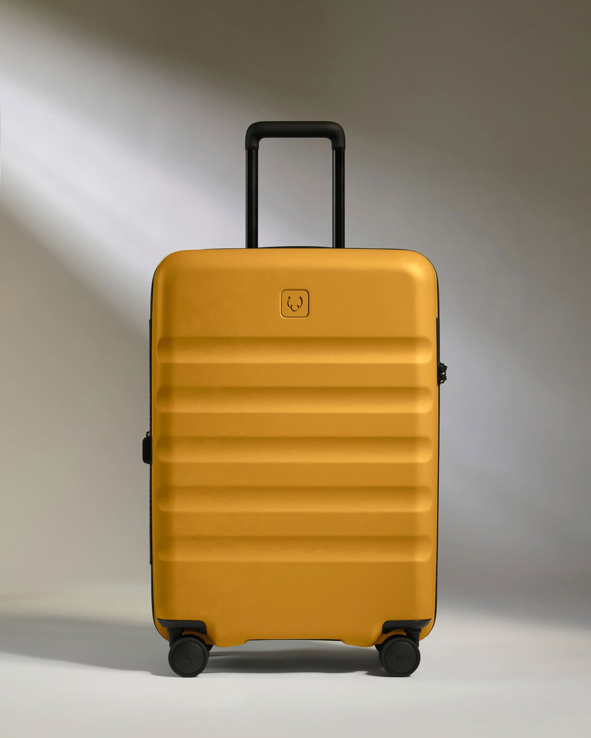 Medium Suitcase in Mustard Yellow - Icon Stripe
