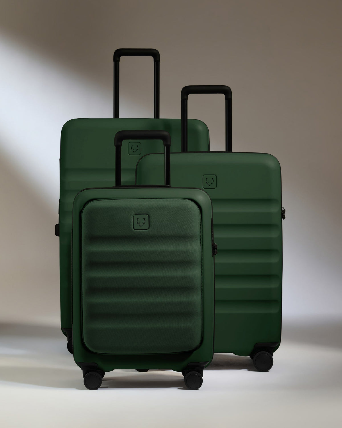 Cabin with Pocket Suitcase Set in Antler Green - Icon Stripe