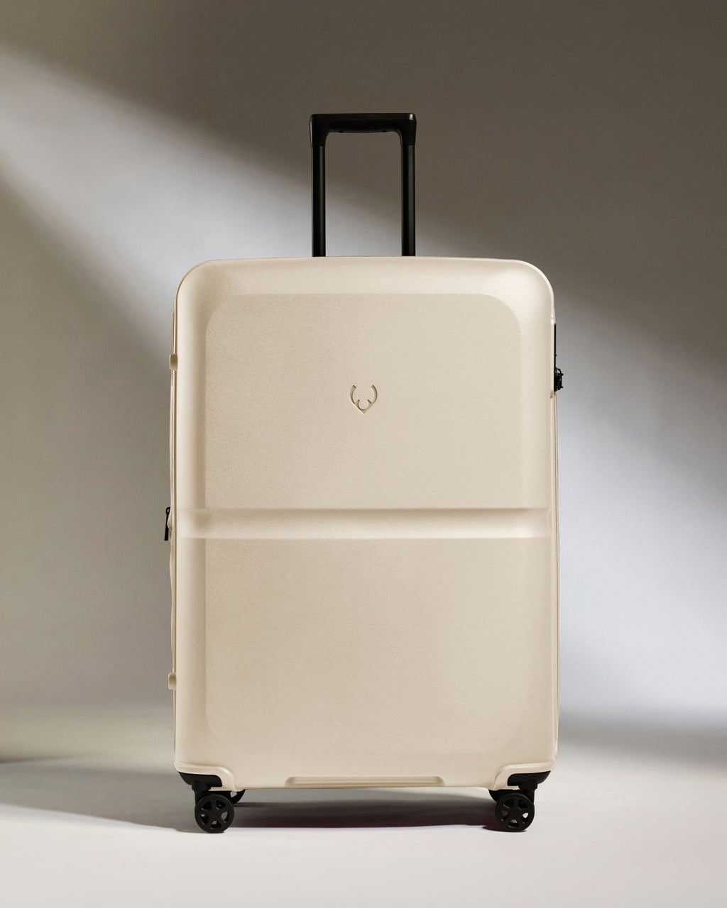 Large Suitcase in Warm Taupe - Single Stripe