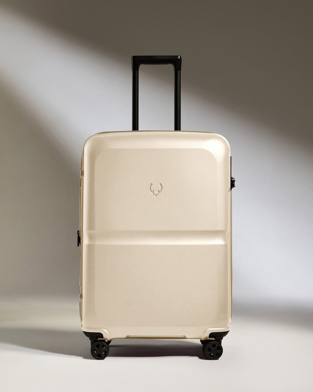 Medium Suitcase in Warm Taupe- Single Stripe