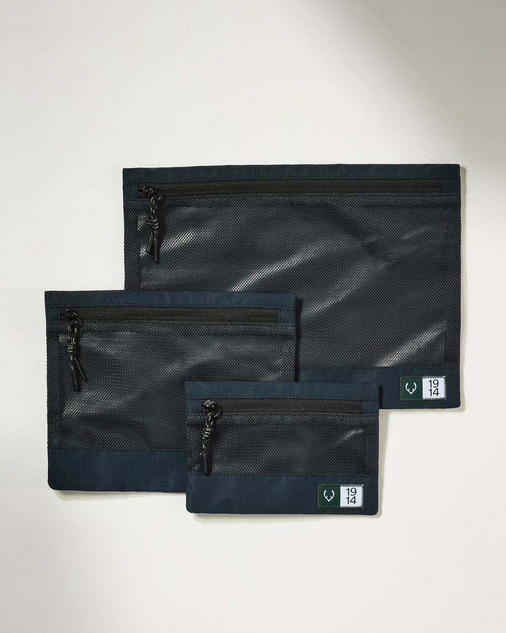 Essential Travel Pouches in Navy - Set of 3