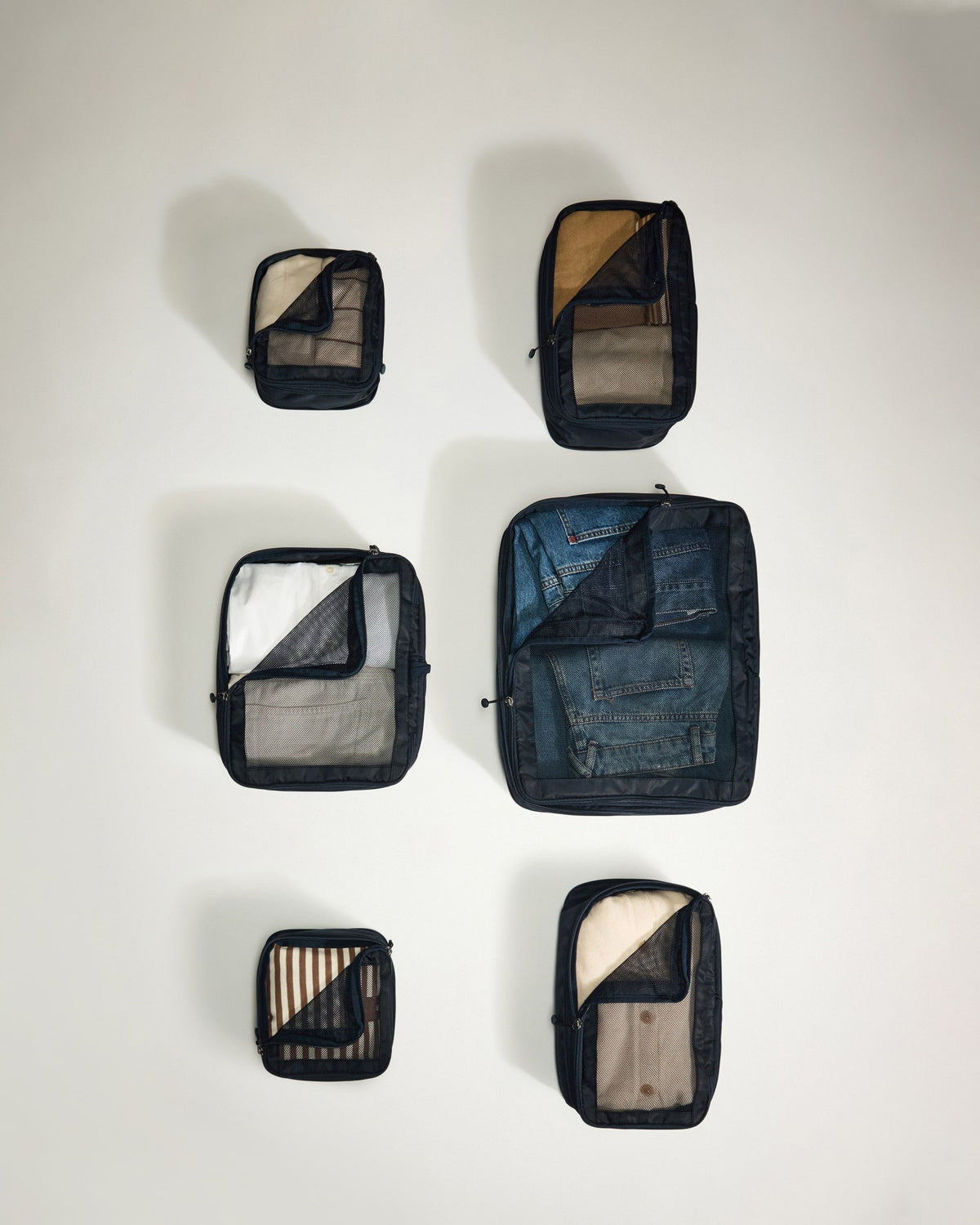 Packing Cubes in Navy Blue - Set of 6