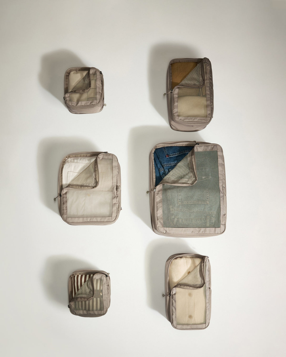 Packing Cubes in Taupe - Set of 6
