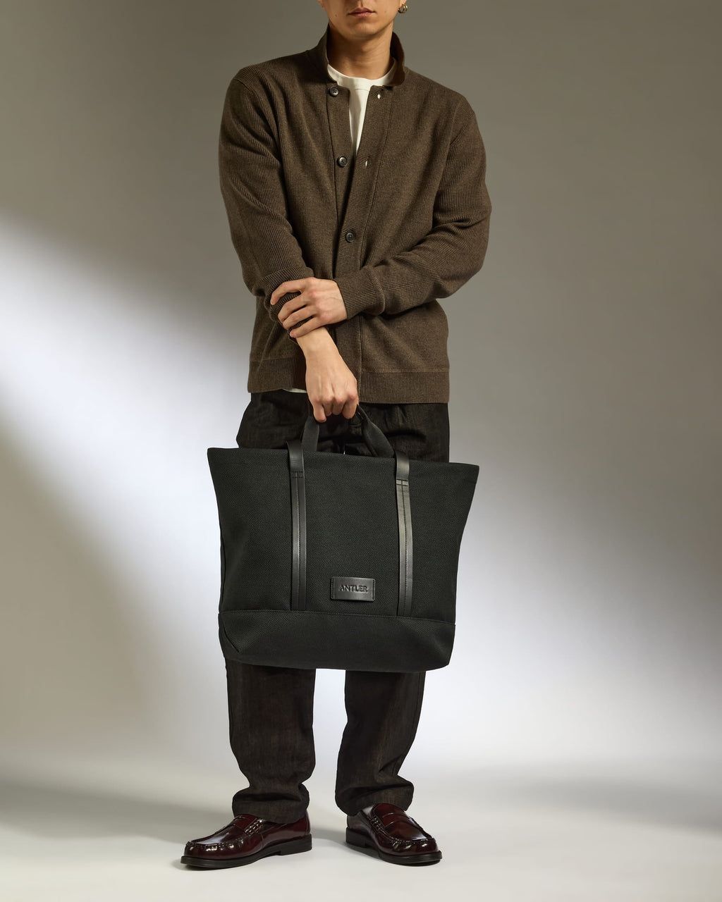 Antler Weave Shopper in Black