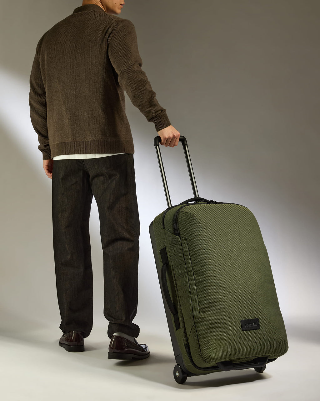 Antler Weave Wheeled Duffel in Olive Green