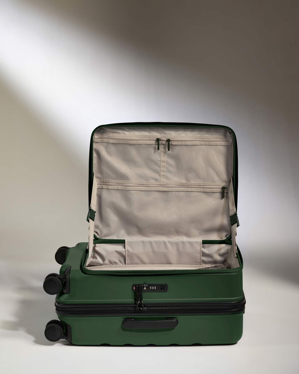 Dual Opening Suitcase Set in Antler Green - Icon Stripe