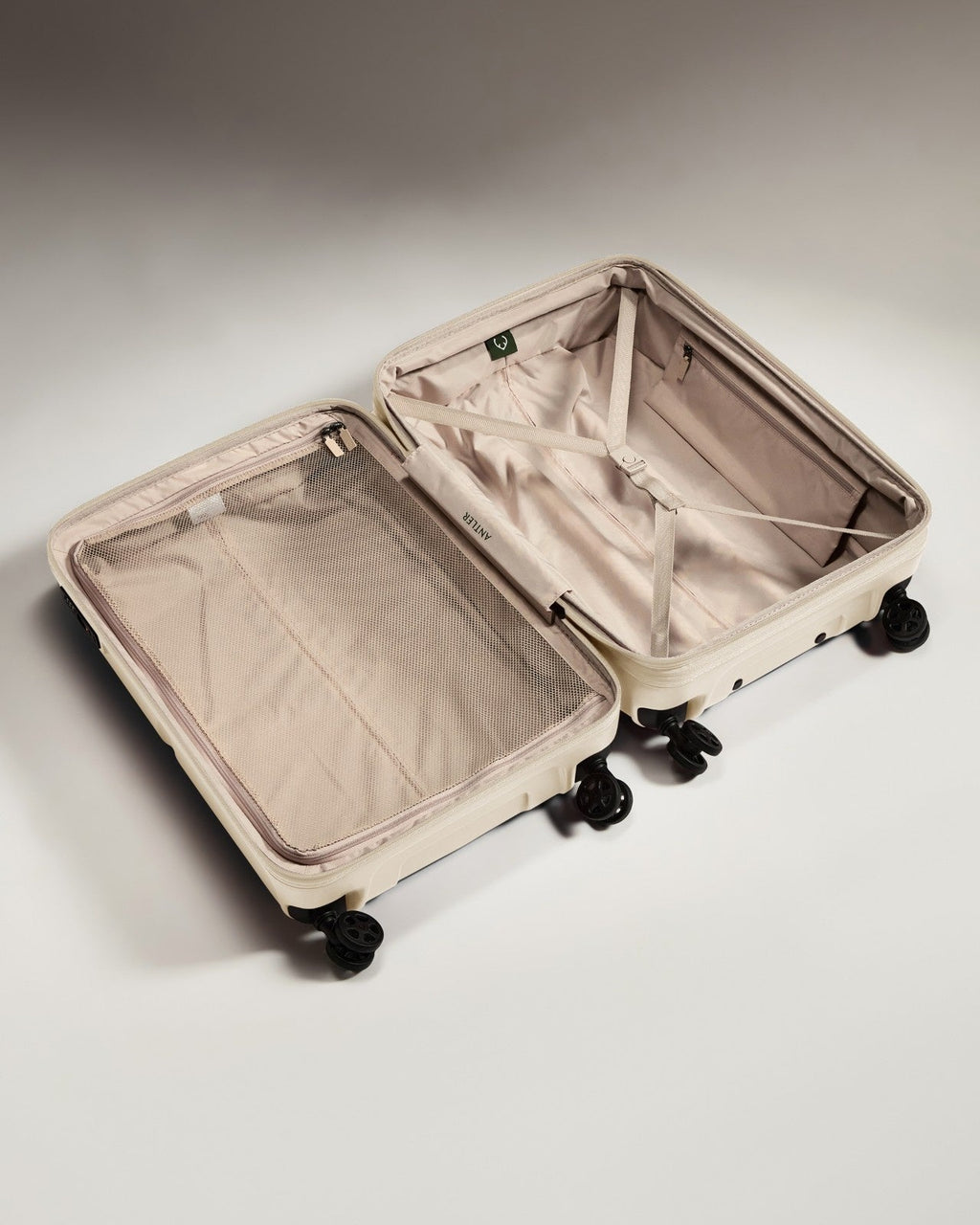 Medium Suitcase in Warm Taupe- Single Stripe