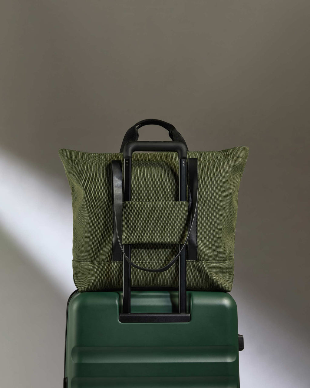 Antler Weave Shopper in Olive Green