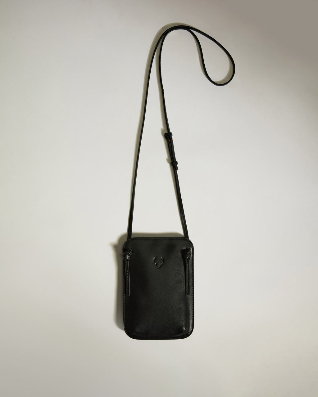 Crossbody Bag in Black Leather - Heritage Collection