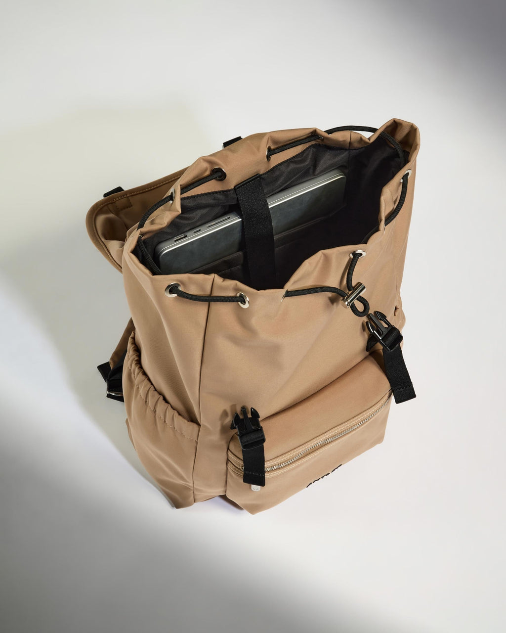 Icon Drawstring Backpack in Sand