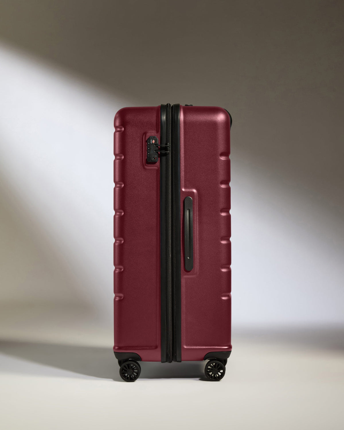 Large Luggage in Rich Red - Logo