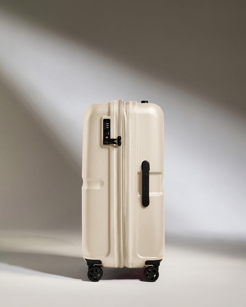 Medium Suitcase in Warm Taupe- Single Stripe