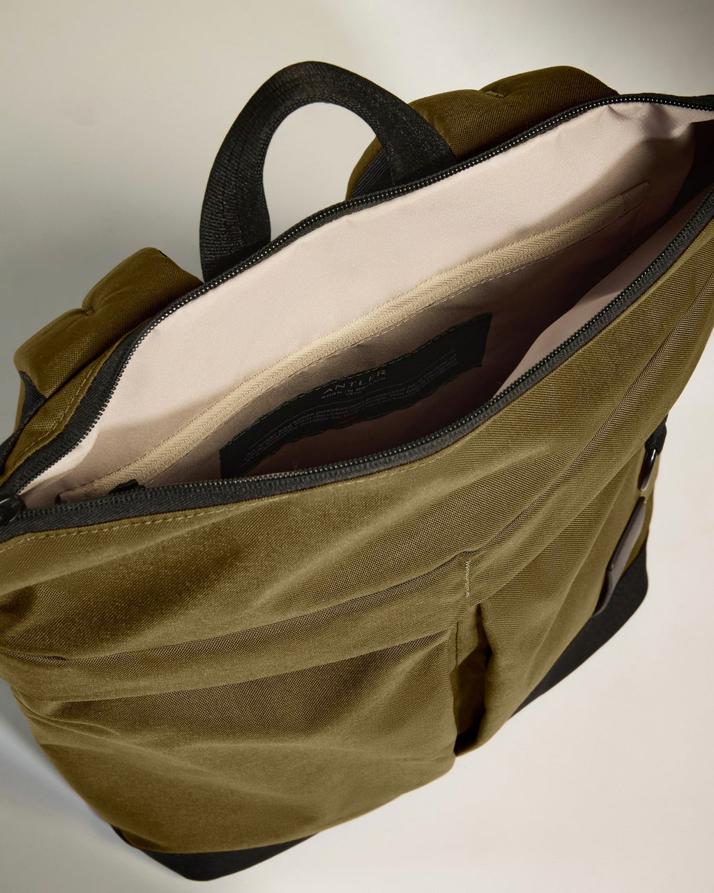 Urban Core Zip Top Backpack in Olive Green