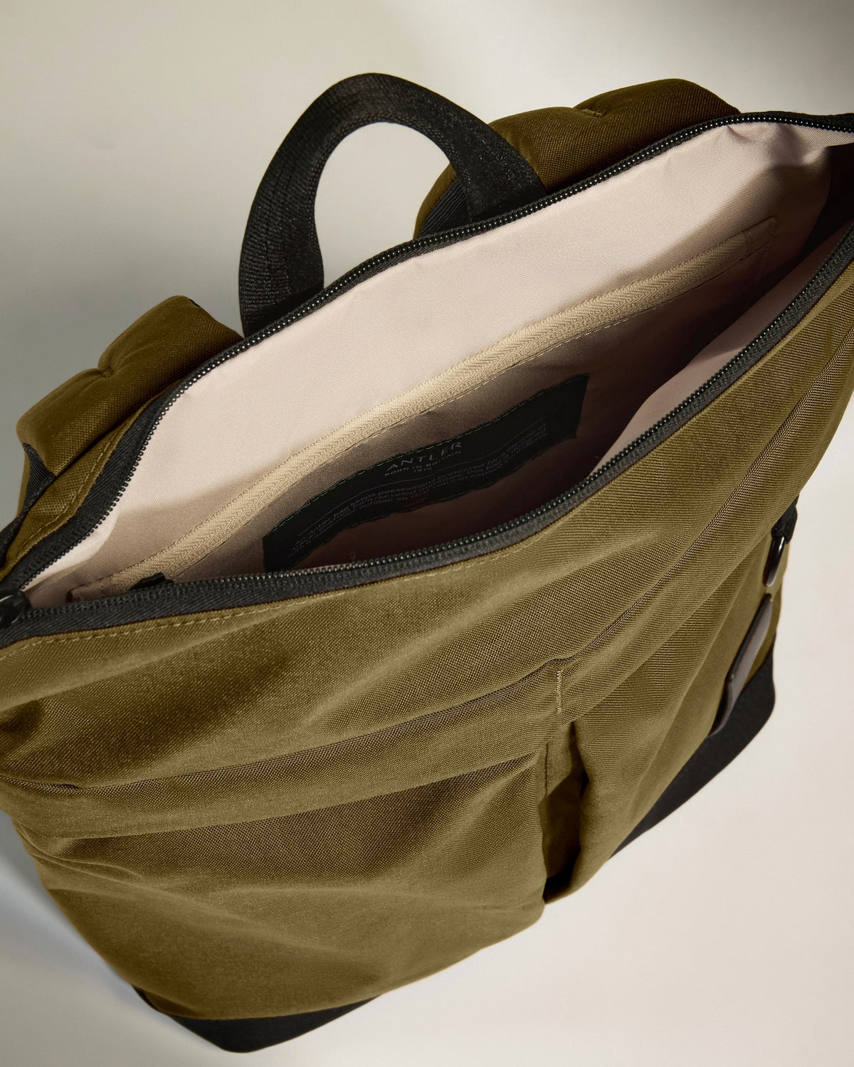 Urban Core Zip Top Backpack in Olive Green