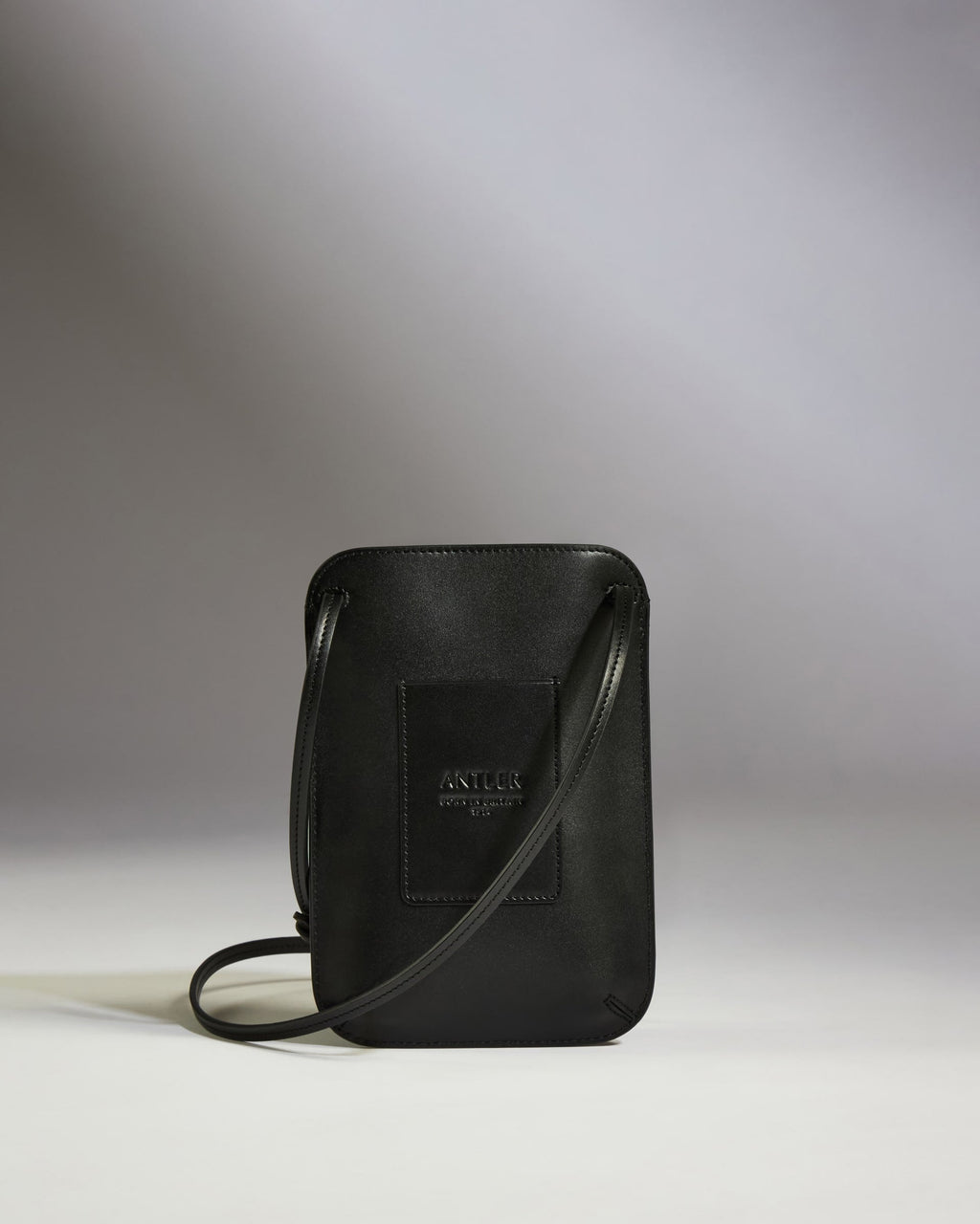 Crossbody Bag in Black Leather - Heritage Collection
