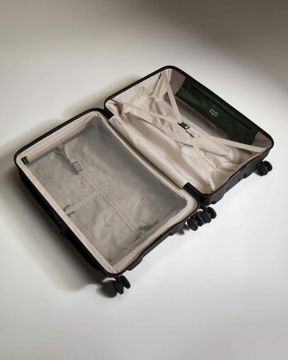 Dual Opening Large Suitcase in Black - Icon Stripe