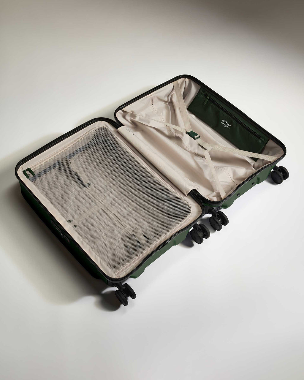 Dual Opening Suitcase Set in Antler Green - Icon Stripe
