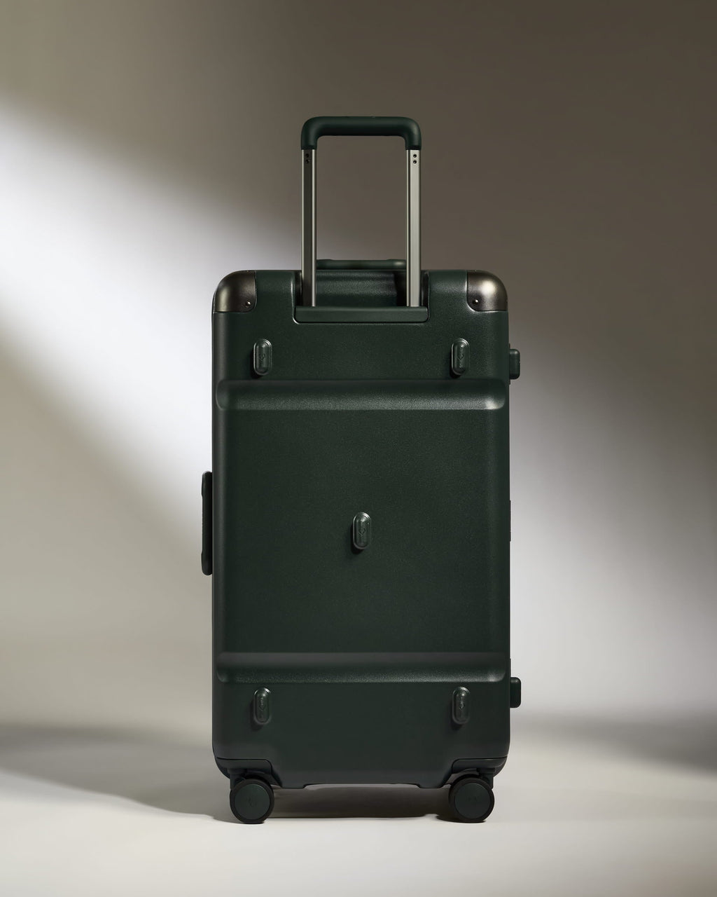 Trunk Suitcase in Dark Forest Green - Heritage Stripe