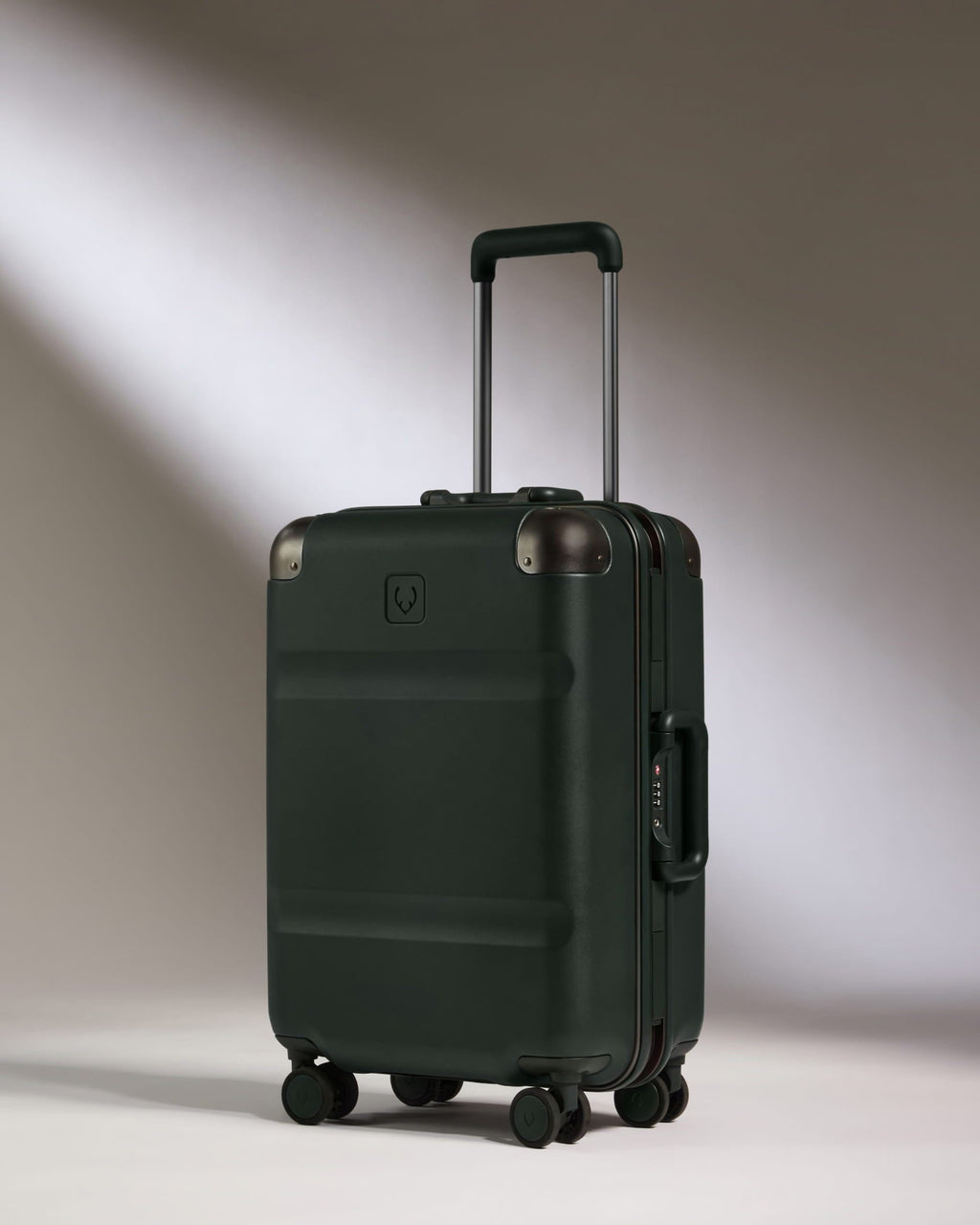 Cabin Suitcase in Dark Forest Green - Heritage Stripe