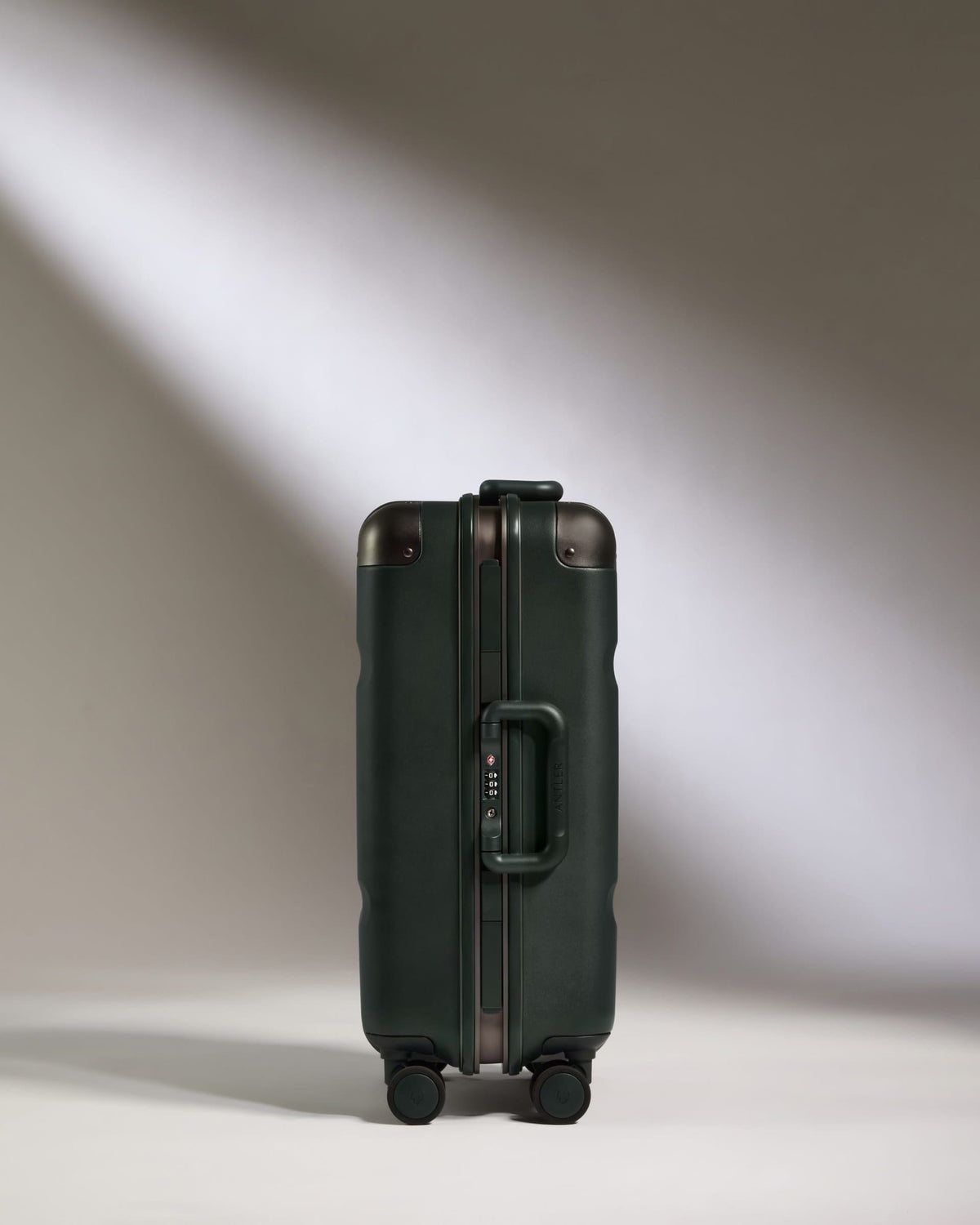 Cabin Suitcase in Dark Forest Green - Heritage Stripe