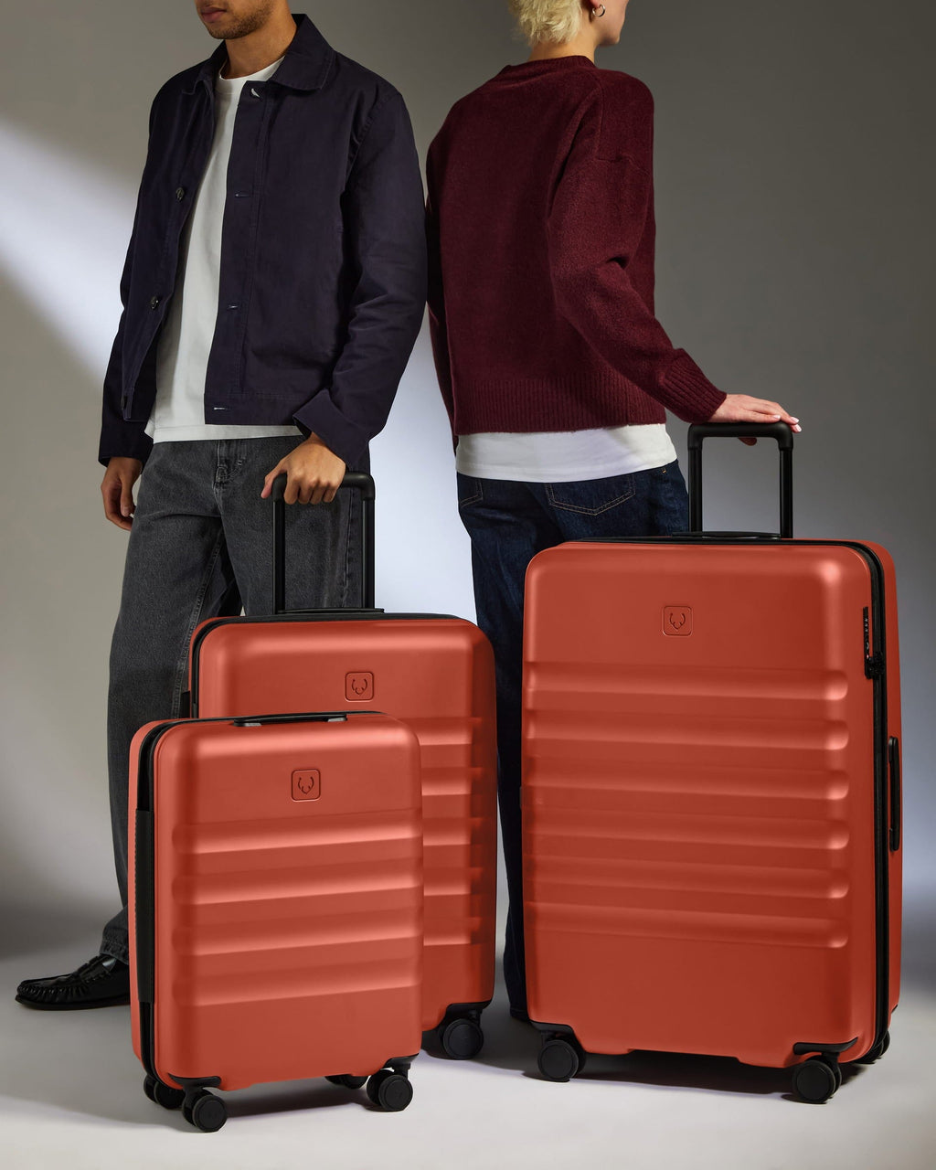 Suitcase Set in Buckthorn Red - Icon Stripe