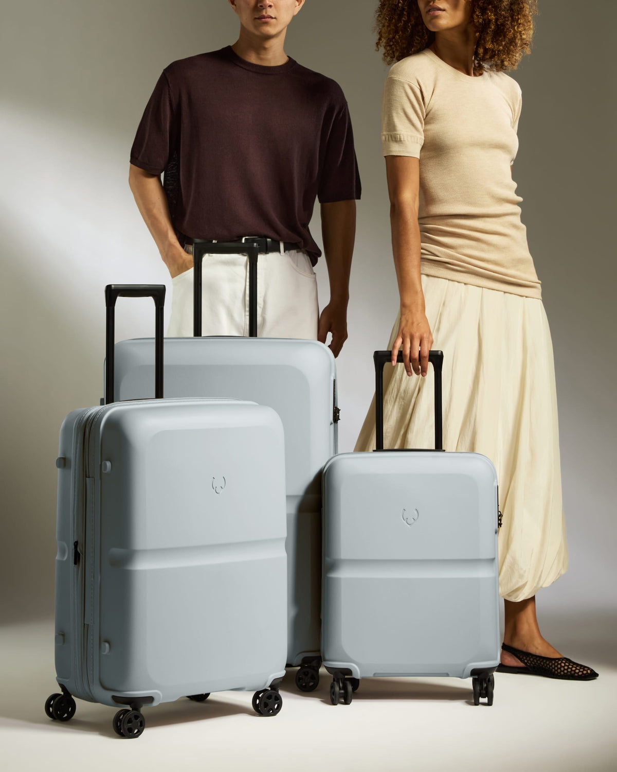Suitcase Set in Salt Blue - Single Stripe